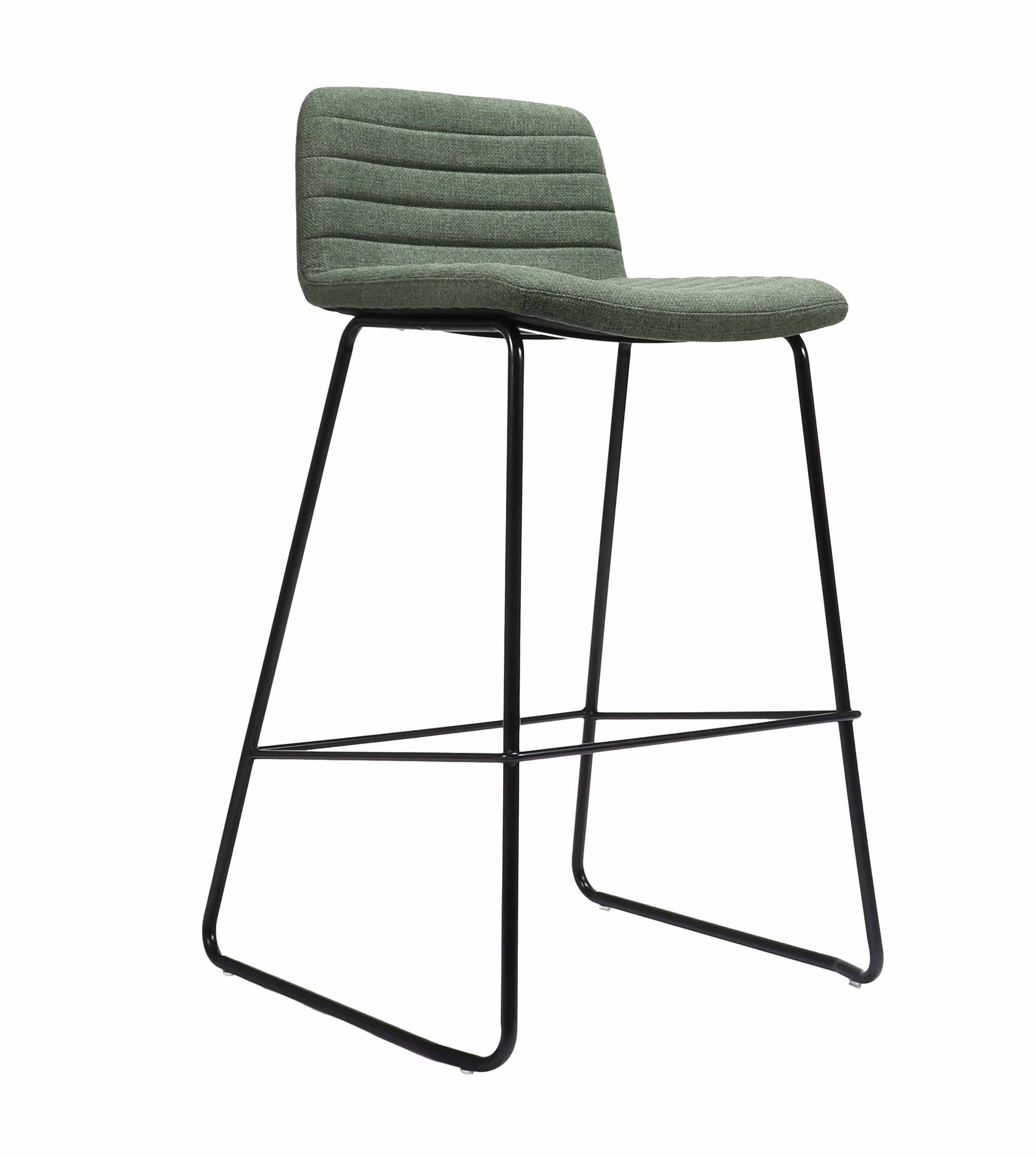 Pixel Counter Stool - Olive Fabric with Black Frame